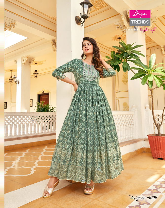 Poosh Vol 1 By Diya Trends Long Designer Kurtis Catalog
